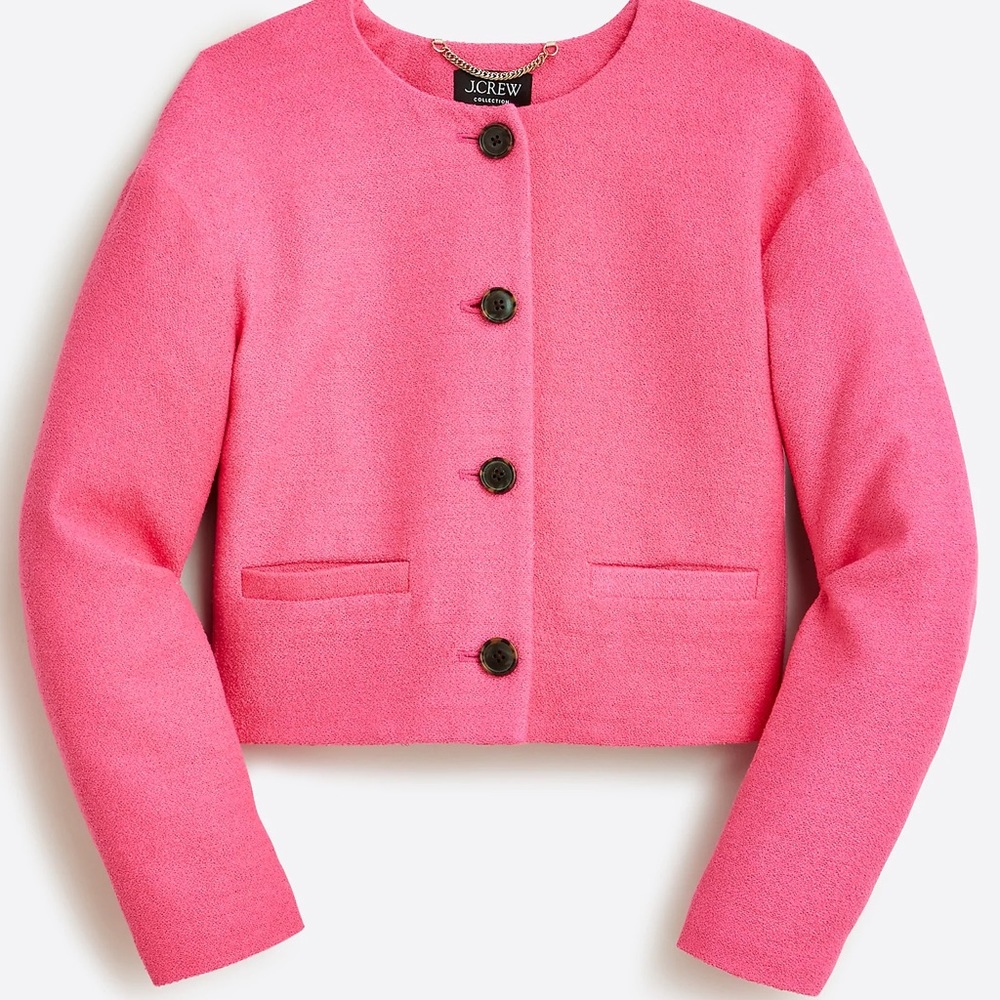 Collection lady bomber jacket in cotton-blend bouclé size 4